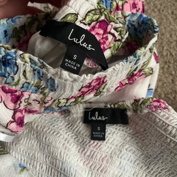 Lulus | Florally Dreamy Ivory Floral One-Shoulder Two-Piece Jumpsuit Small - Picture 7 of 8